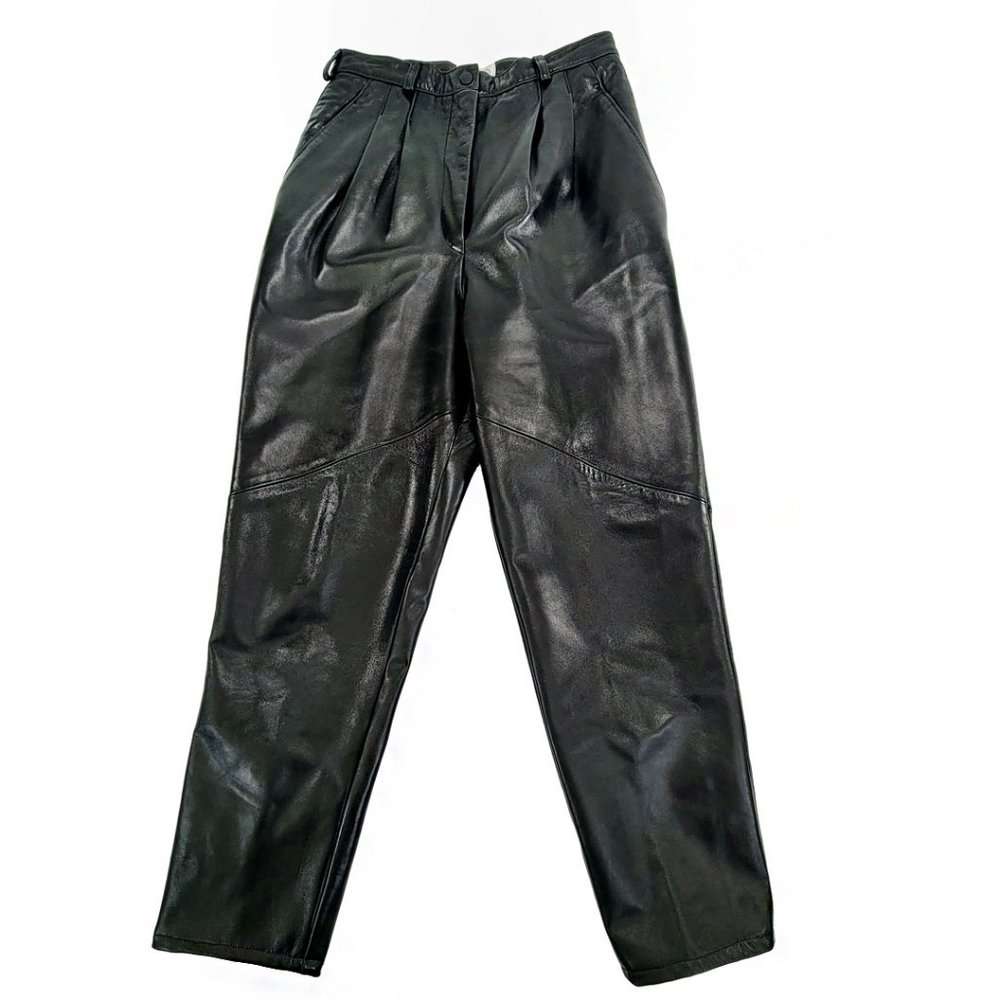 VAKKO Pleated Leather Pants – Made in USA